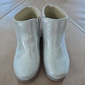 Kids Silver Ankle Boots